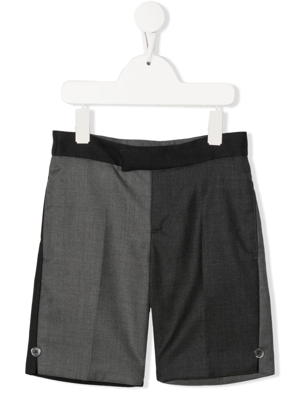 Thom Browne Kids 双色百慕大短裤 - 灰色