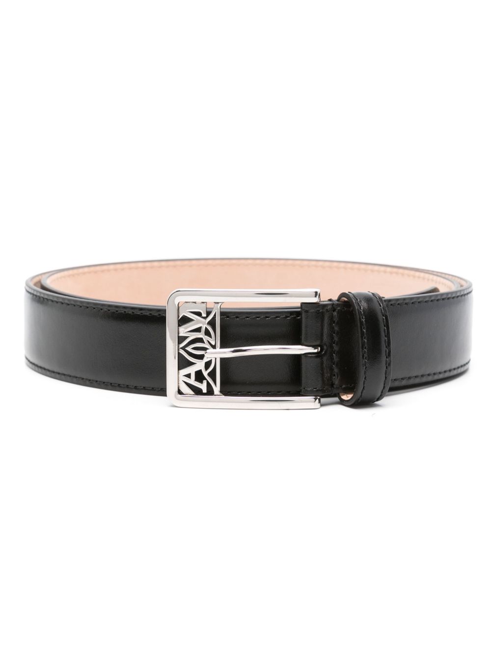 Alexander McQueen The Seal 扣环腰带 - 黑色