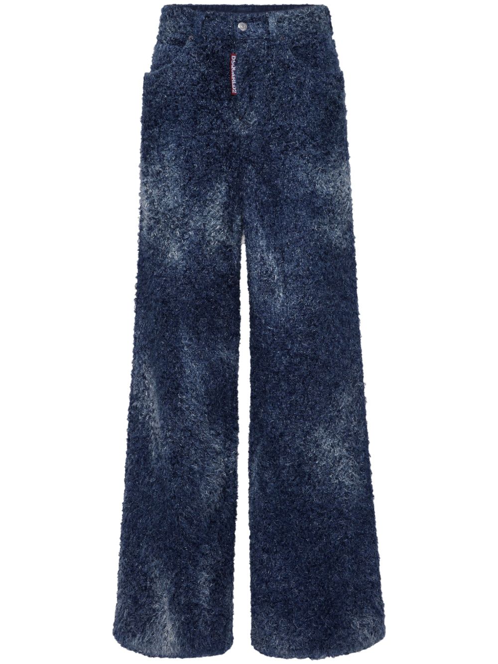 DSQUARED2 仿羔皮呢阔腿裤 - 蓝色