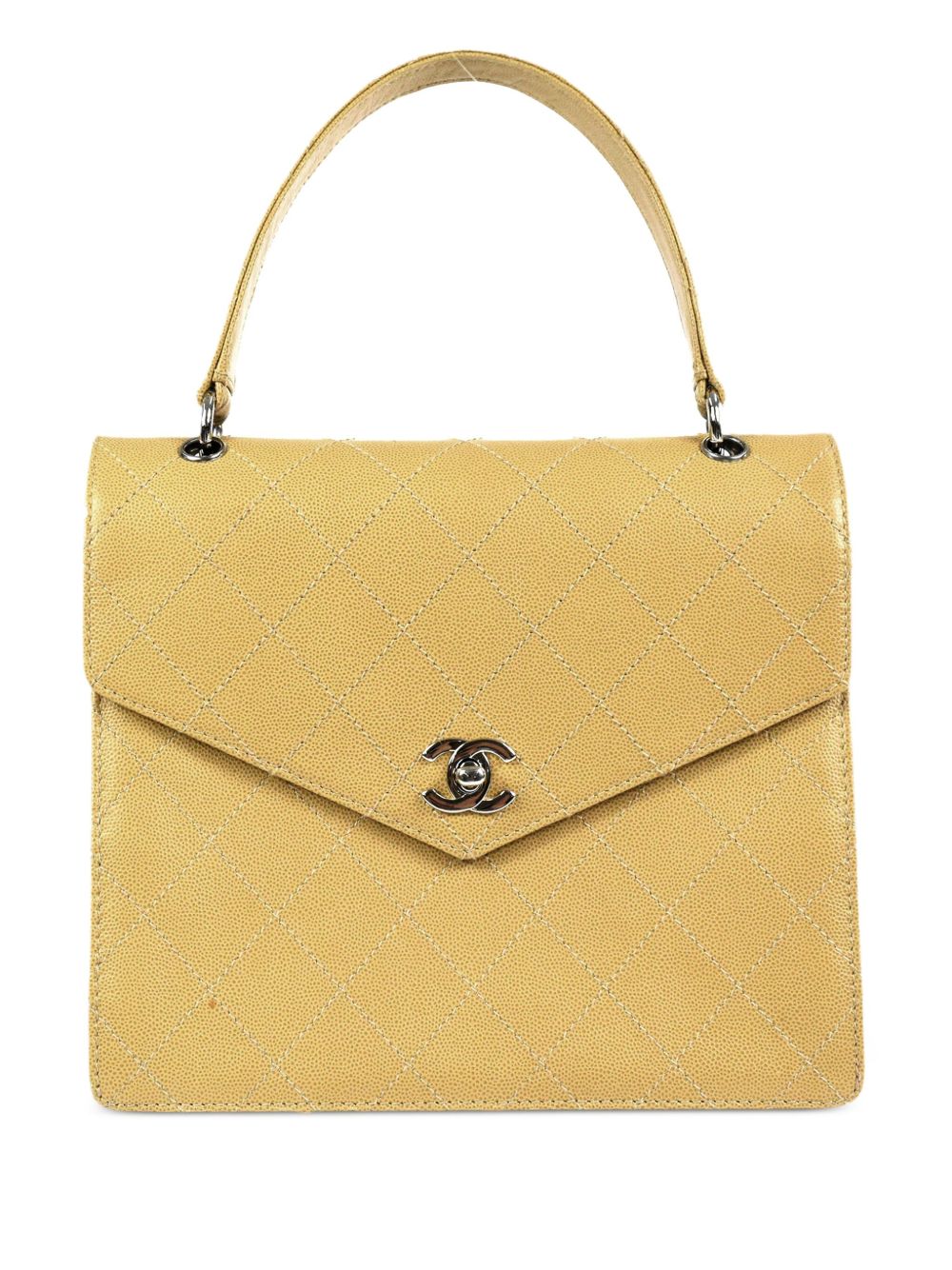CHANEL Pre-Owned 菱纹绗缝手提包（1998年典藏款） - 中性色