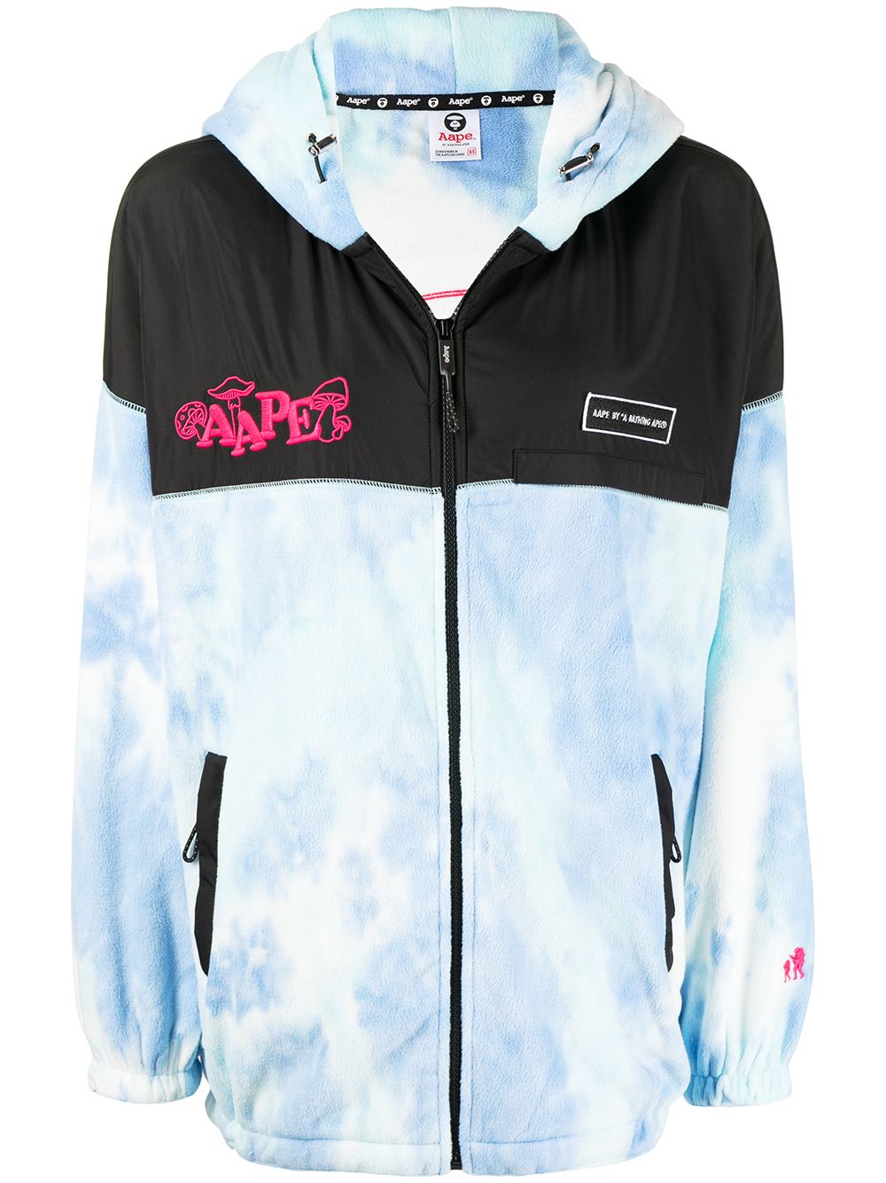 AAPE BY *A BATHING APE® 扎染连帽抓绒夹克 - 蓝色