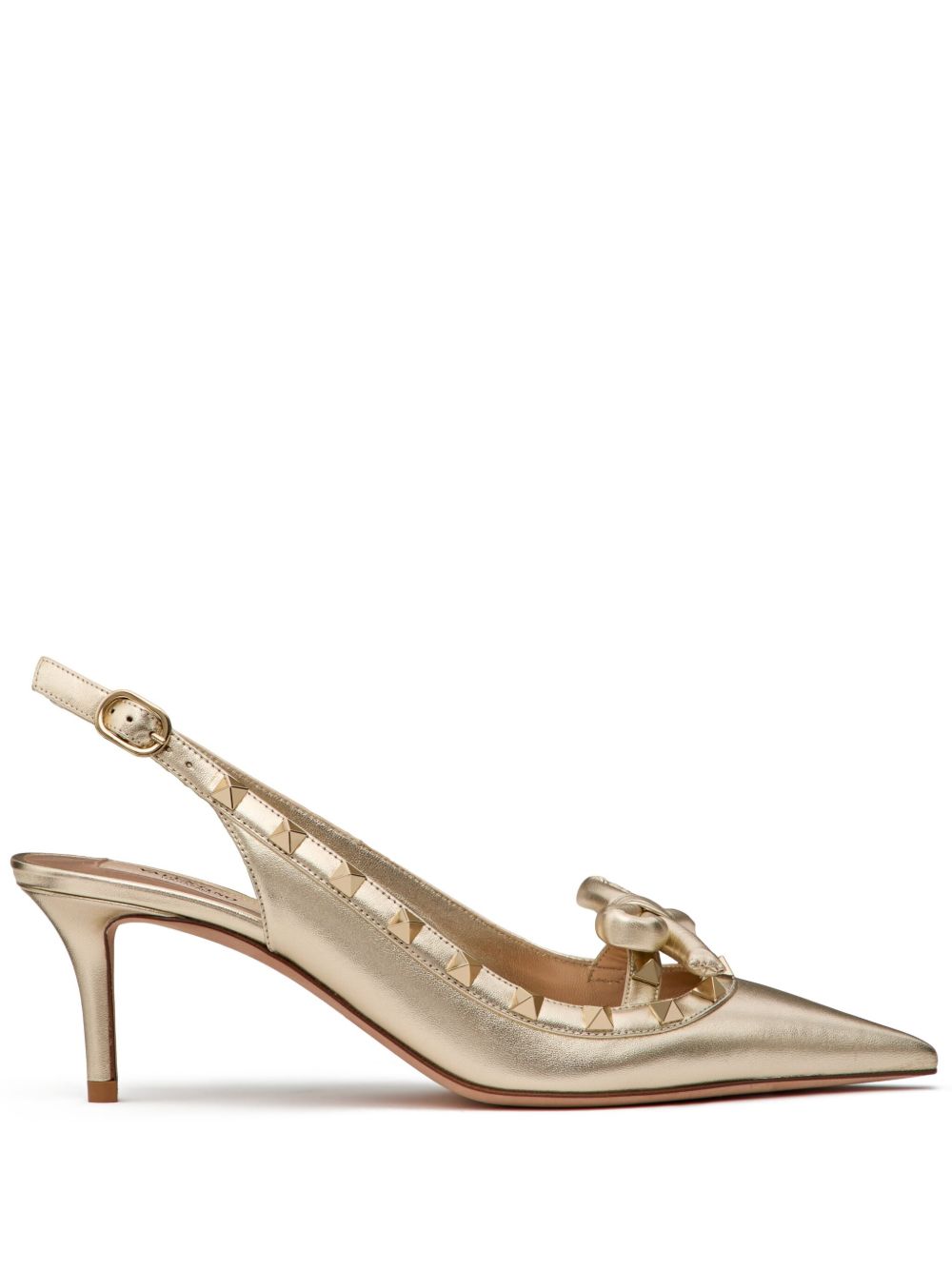 Valentino Garavani Rockstud 裹踝高跟鞋 - 金色
