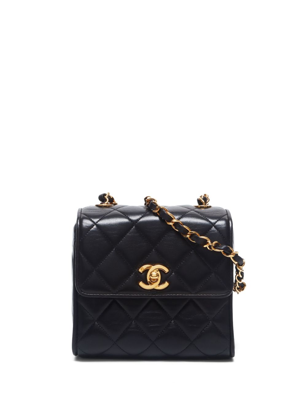 CHANEL Pre-Owned Square Flap 迷你单肩包（1993-1999年典藏款） - 黑色