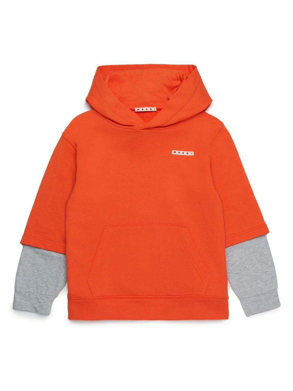 Marni Kids logo贴花分层式卫衣 - 橘色