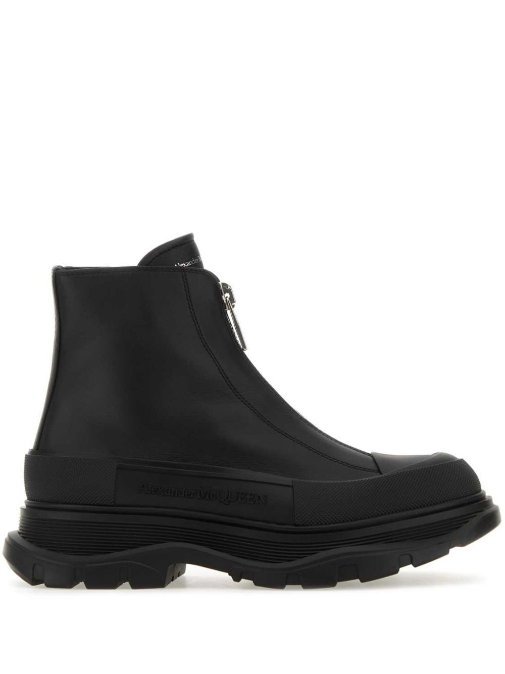 Alexander McQueen Tread Slick 皮质高筒靴 - 黑色