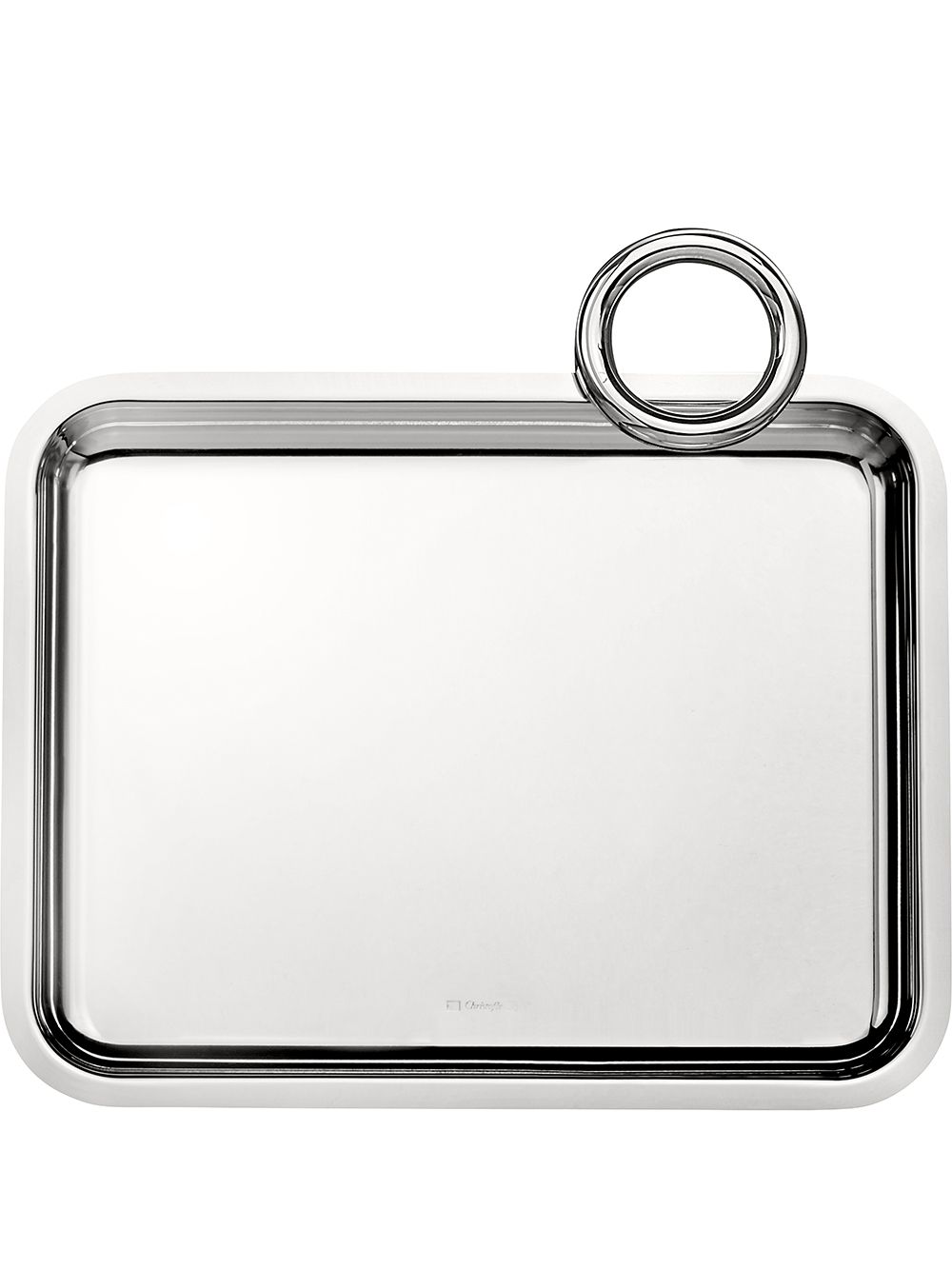 Christofle Tray 镀银单手柄托盘（20厘米 x 16厘米） - 银色