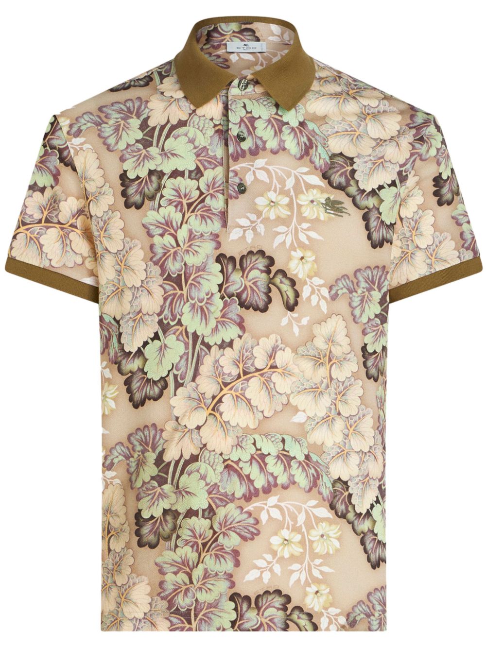 ETRO 花卉印花棉polo衫 - 中性色