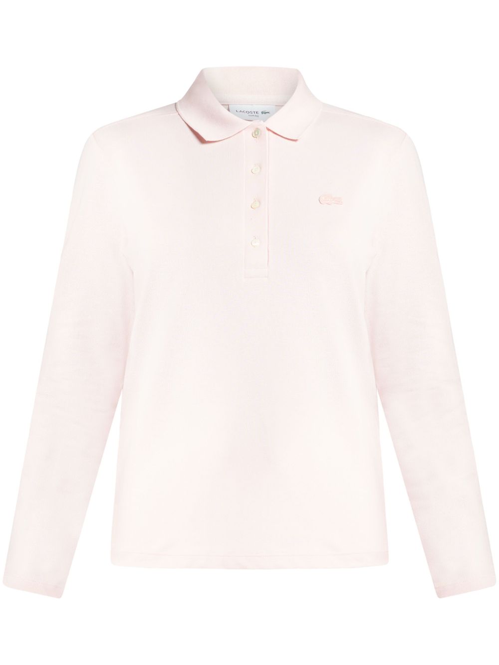 Lacoste 珠地布弹性polo领上衣 - 粉色