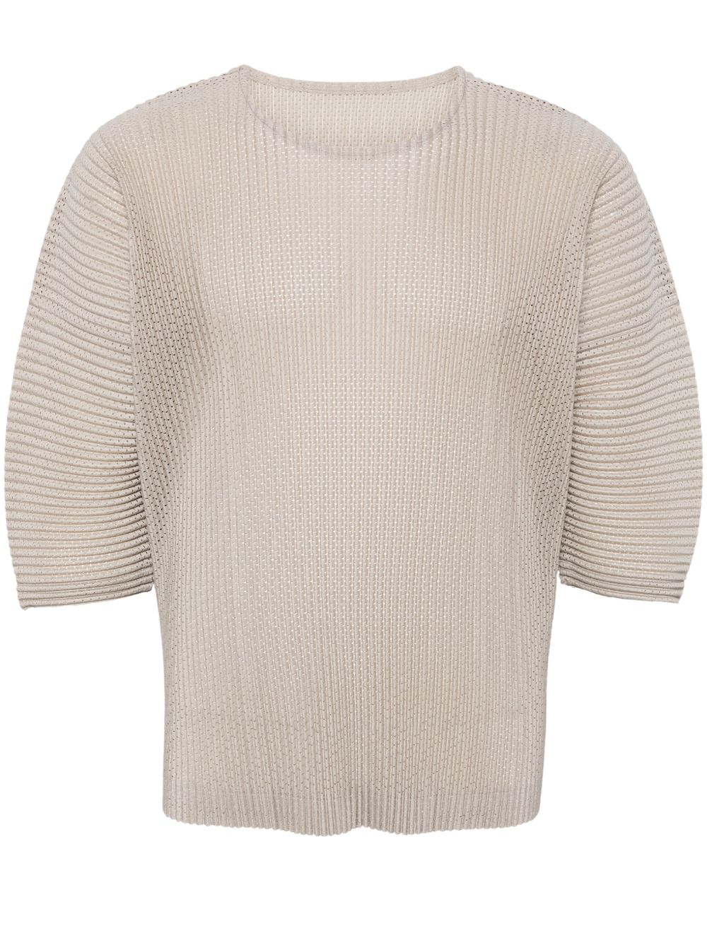 Homme Plissé Issey Miyake Light Mesh 褶饰T恤 - 灰色