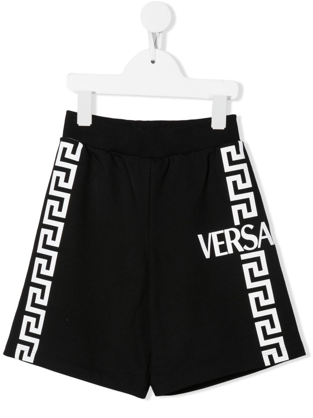 Versace Kids 范思哲 logo运动短裤 - 黑色