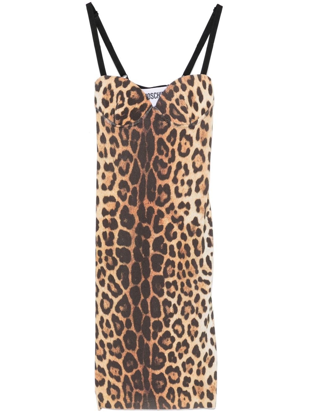 Moschino Pre-Owned 豹纹迷你连衣裙（2000年代典藏款） - 褐色