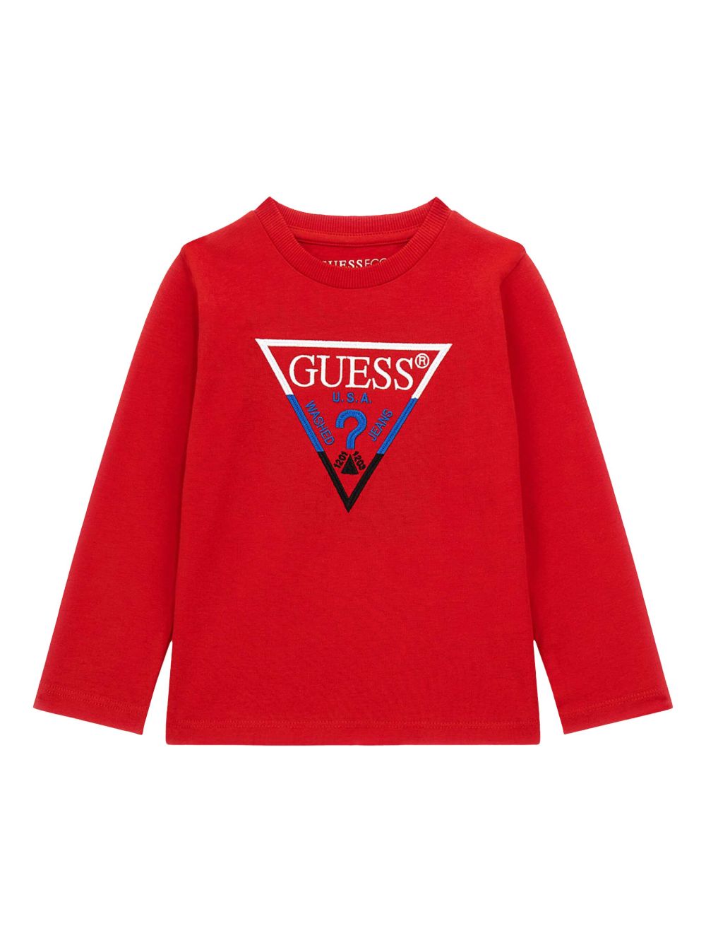 guess kids 三角形logo T恤 - 红色