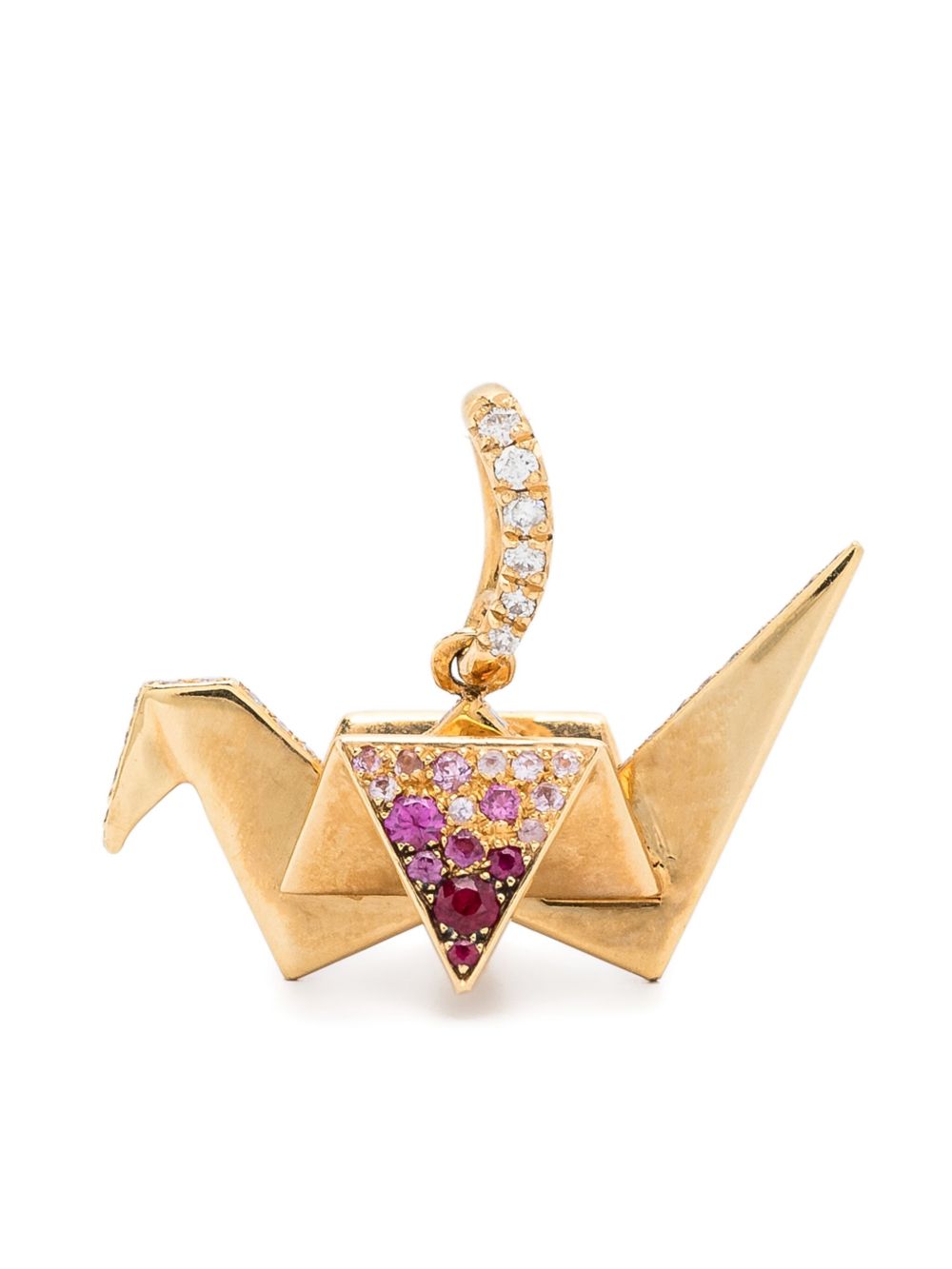 Aurelie Bidermann 18kt yellow gold Origami sapphire and diamond pendant - 金色