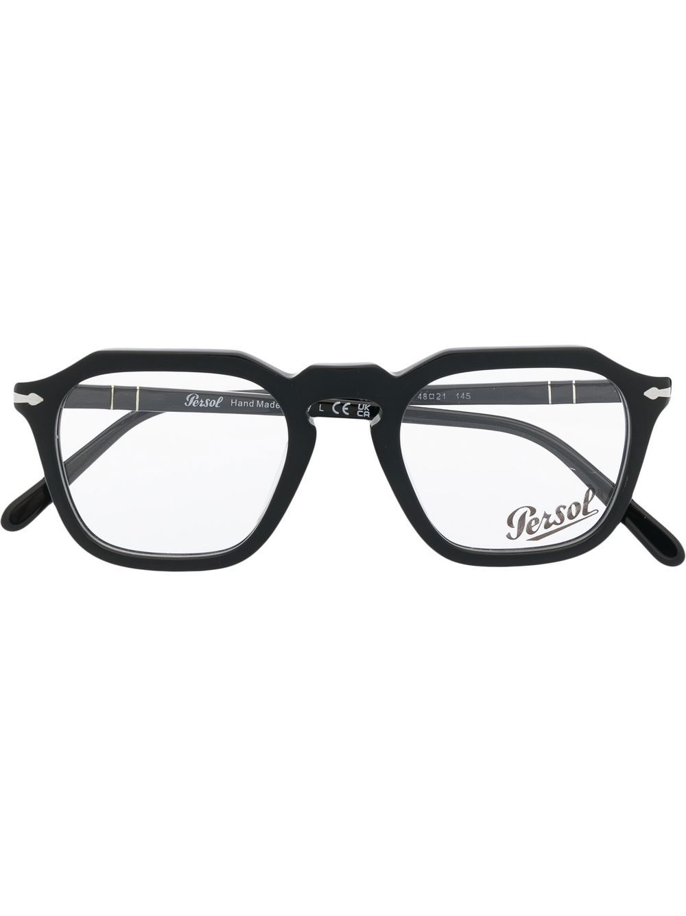 Persol 几何形镜框眼镜 - 黑色