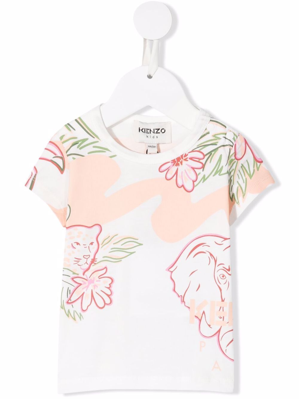 Kenzo Kids 热带印花棉T恤 - 中性色