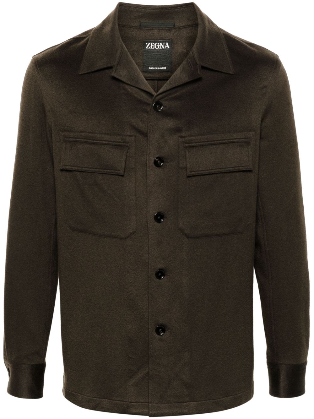 Zegna 抓绒衬衫 - 褐色