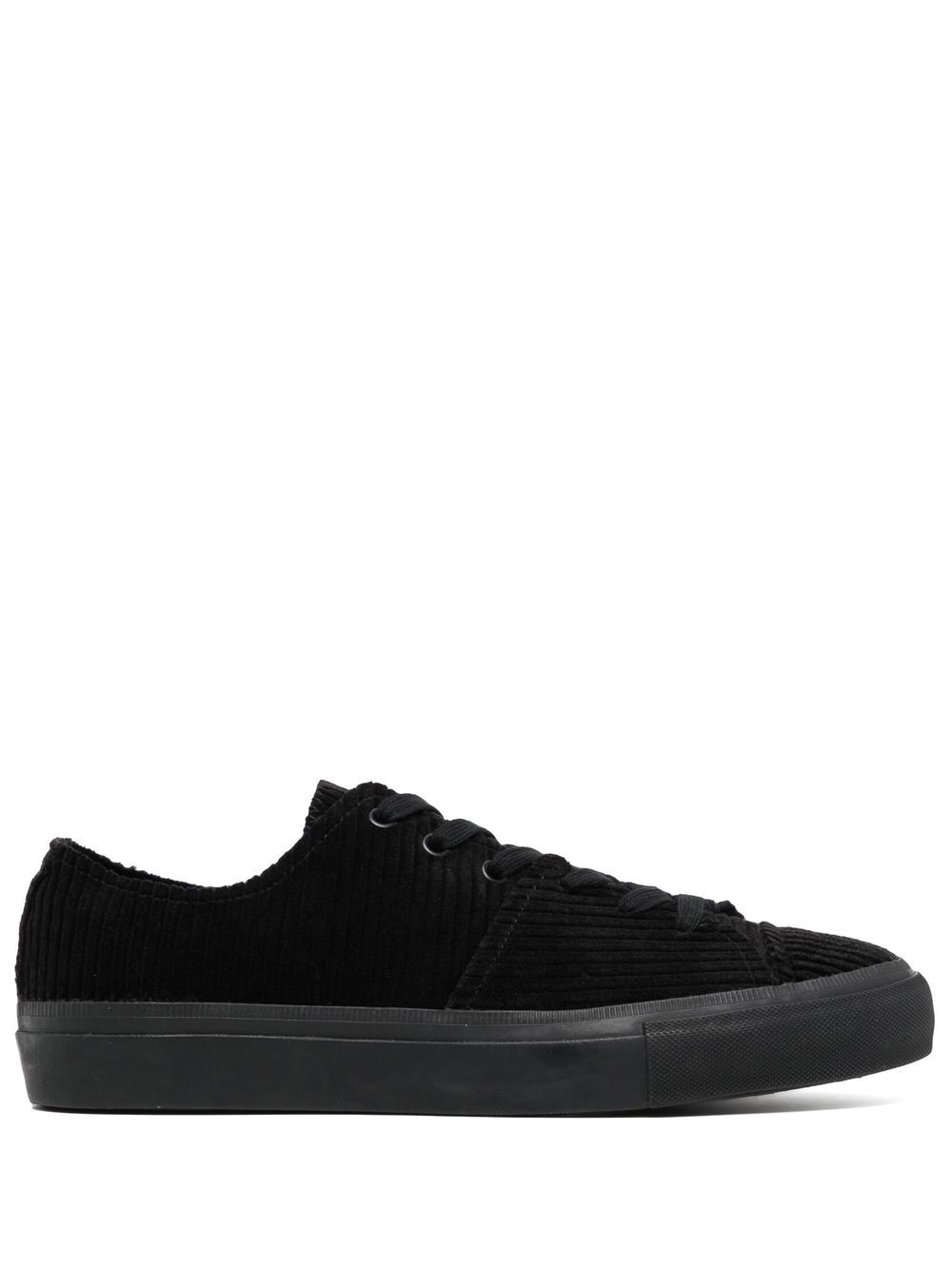 Yohji Yamamoto 丝绒低帮运动鞋 - 黑色