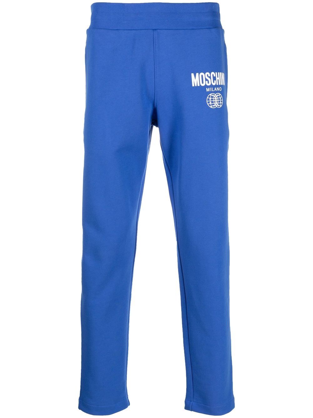 Moschino logo印花运动裤 - 蓝色