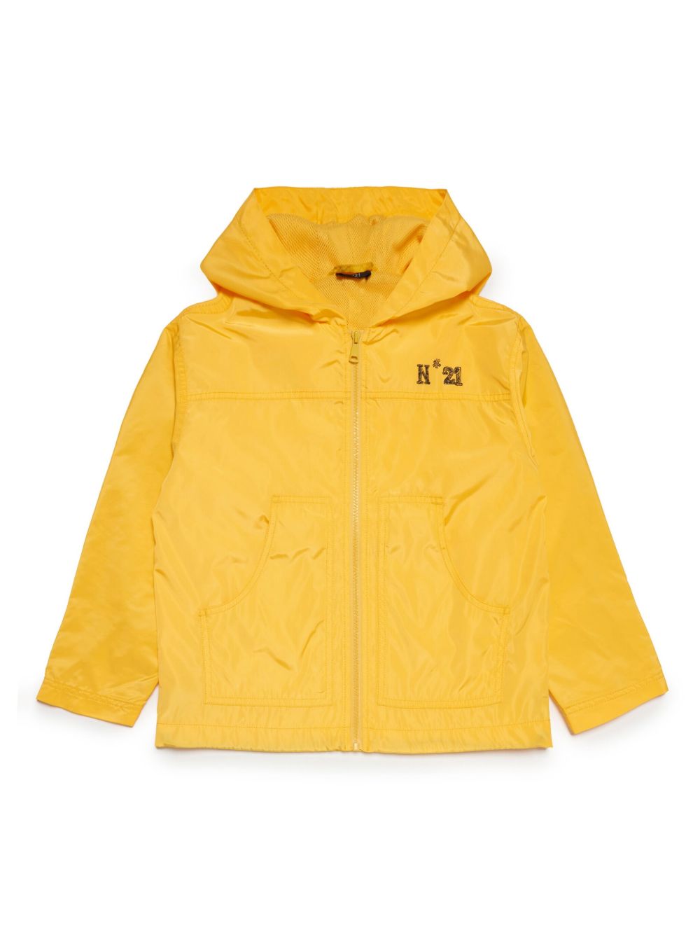 Nº21 Kids logo印花拉链夹克 - 黄色