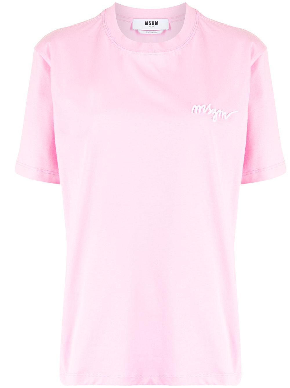 MSGM 胸处logo圆领T恤 - 粉色