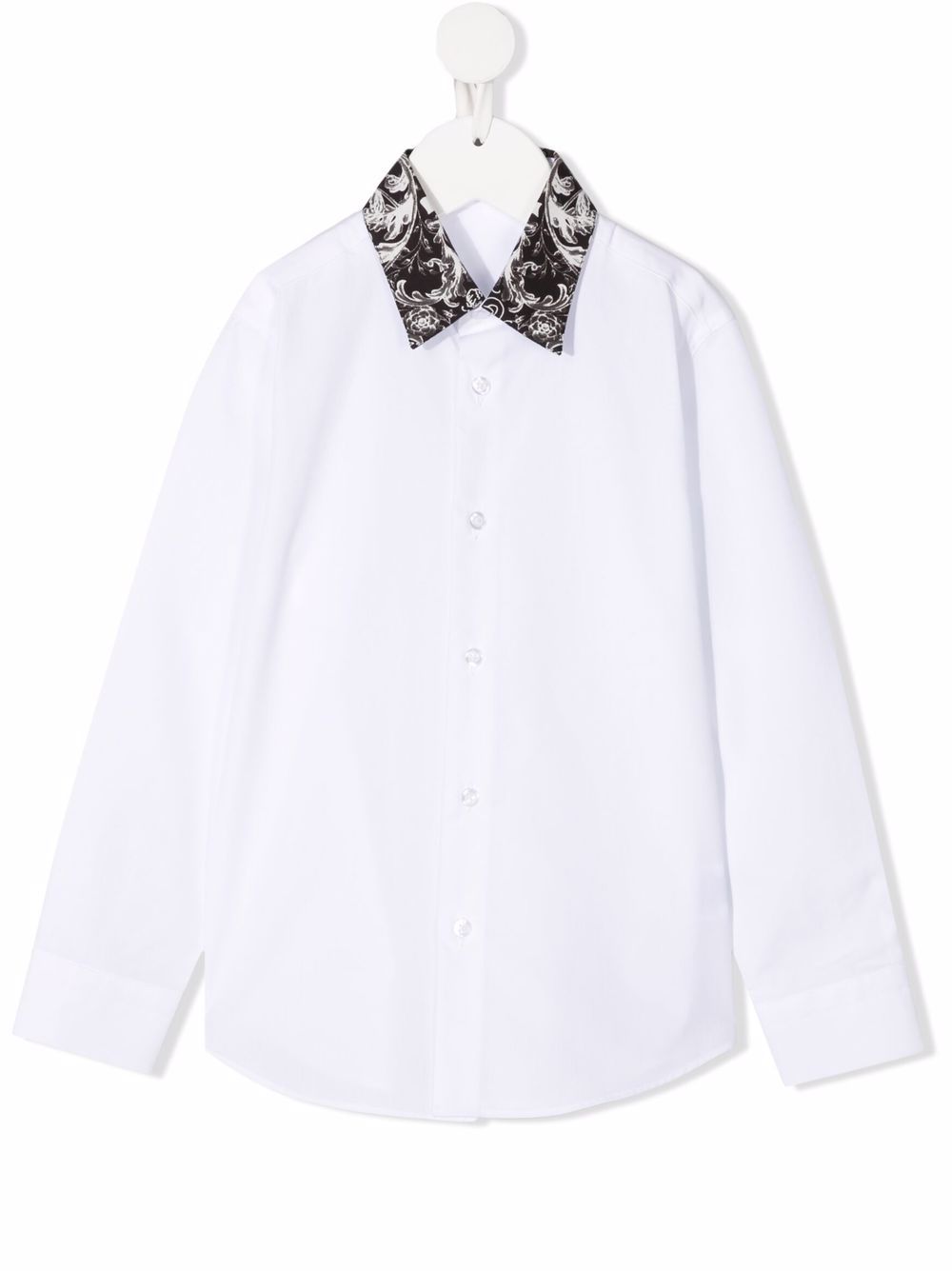 Philipp Plein Junior New Baroque 对比领衬衫 - 白色