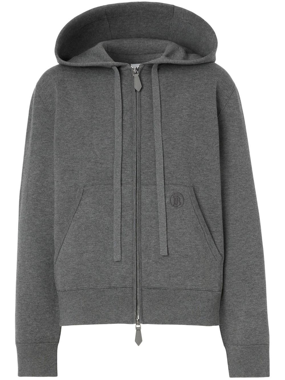 Burberry 博柏利 经典logo刺绣连帽衫 - 灰色