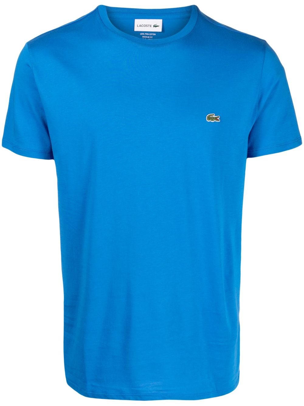 Lacoste logo刺绣棉T恤 - 蓝色