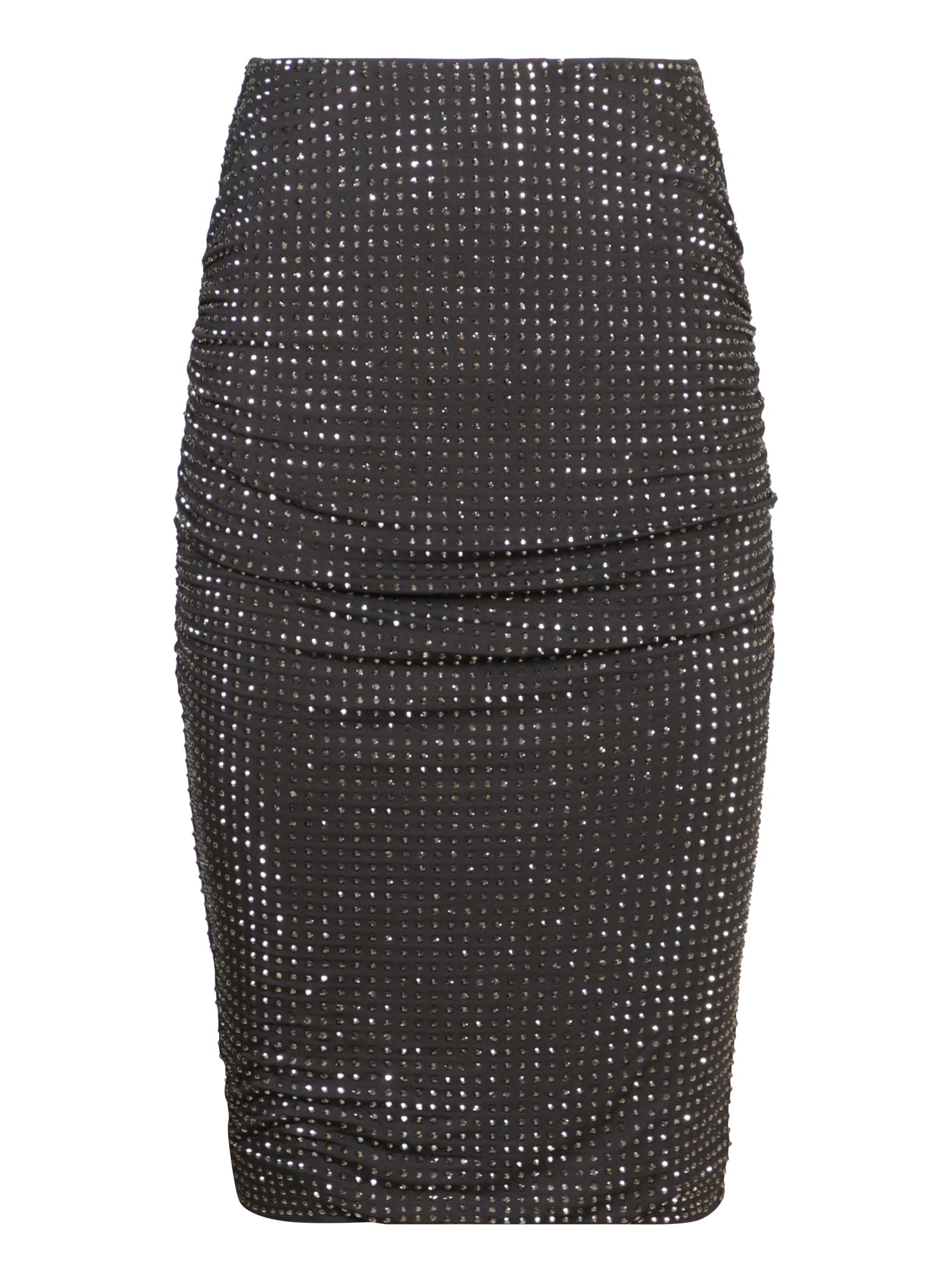 Pinko Full Rhinestone Black Skirt
