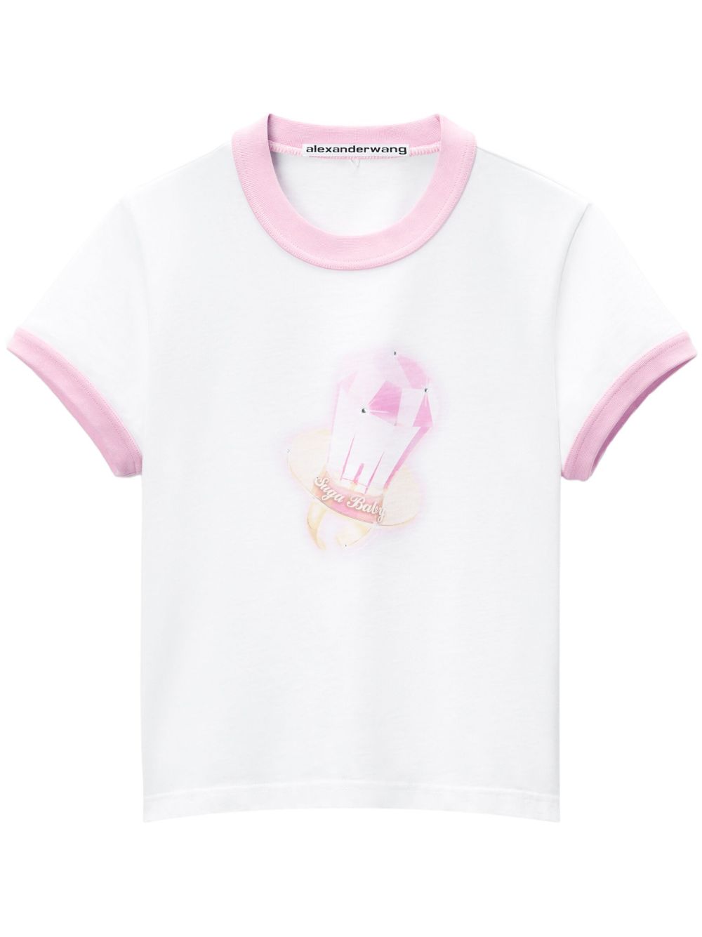 Alexander Wang logo印花棉T恤 - 白色