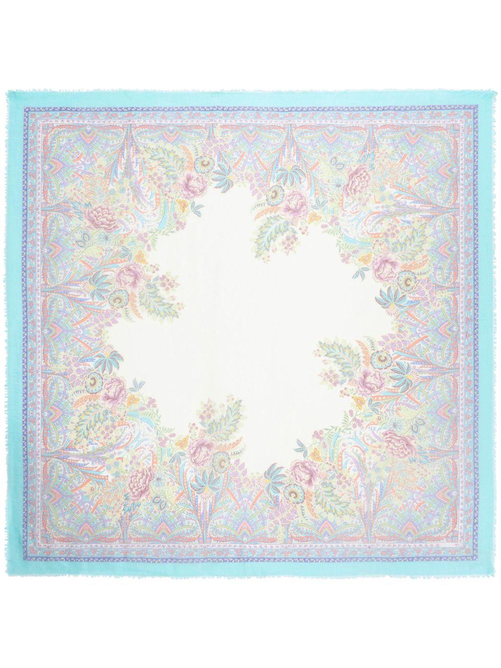 ETRO 佩斯理印花长方形围巾 - 蓝色