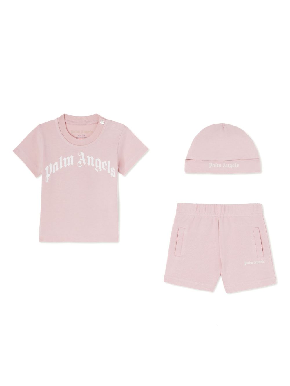 Palm Angels Kids 印花短裤套装 - 粉色