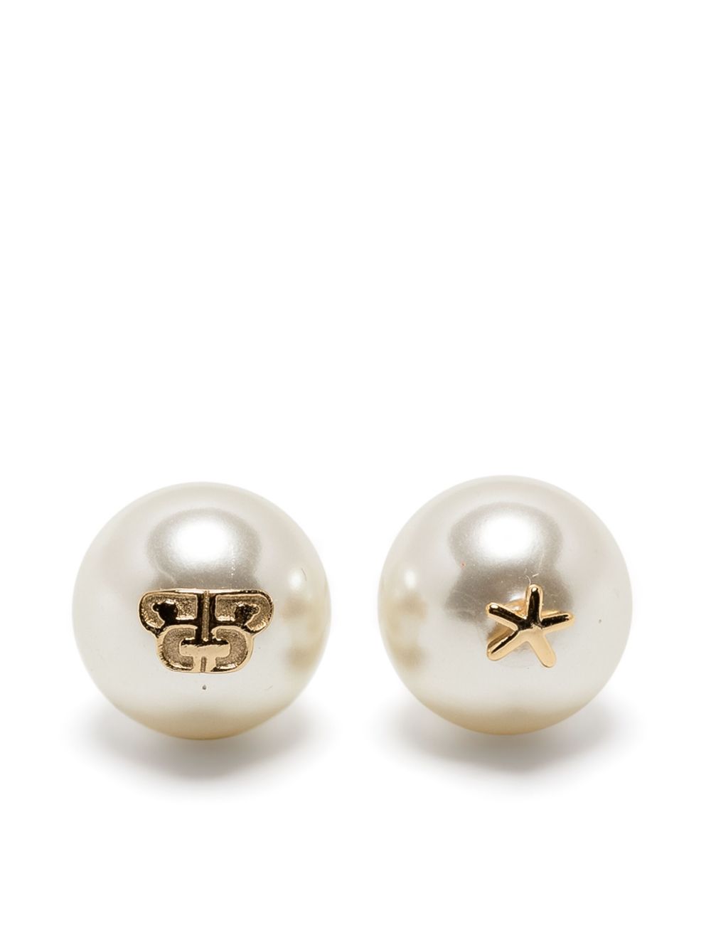 BAPY BY *A BATHING APE® Logo 珠饰耳钉 - 金色
