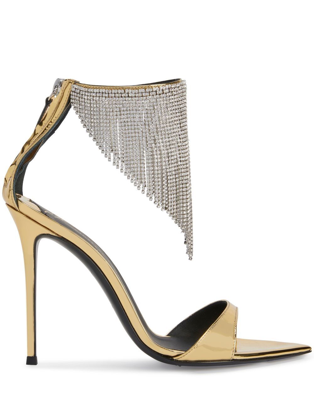 Giuseppe Zanotti Intriigo Crystal 高跟凉鞋 - 金色