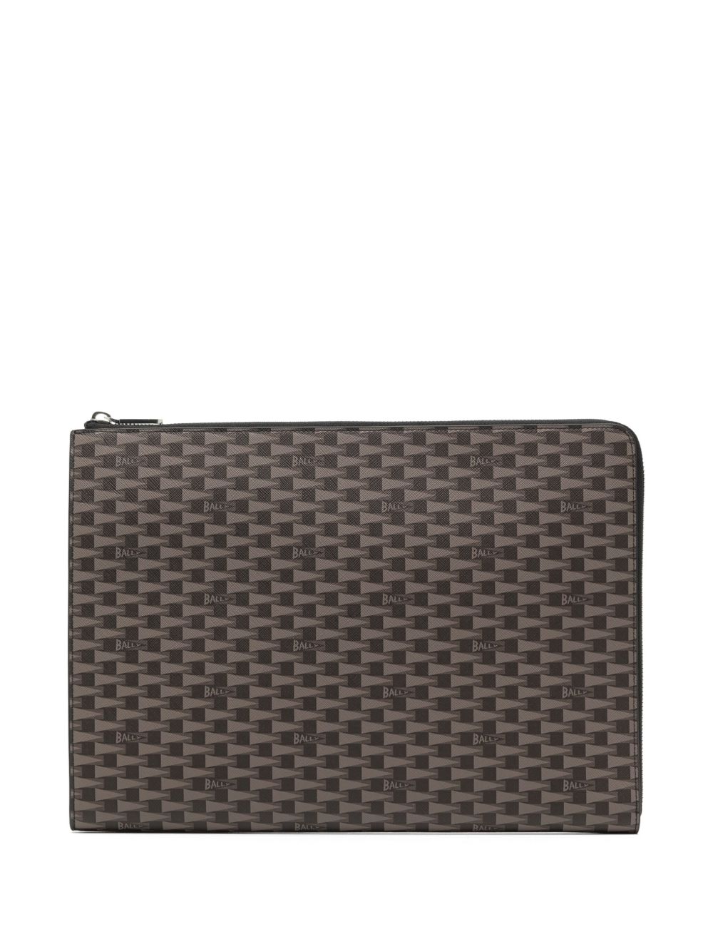 Bally logo印花手拿包 - 褐色