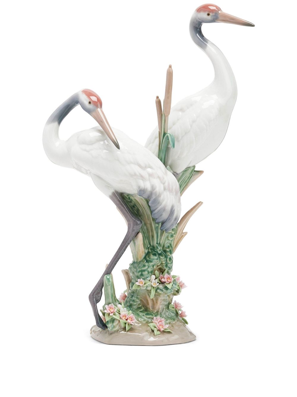 Lladró Classic Courting Cranes 陶瓷雕塑品（28厘米） - 白色