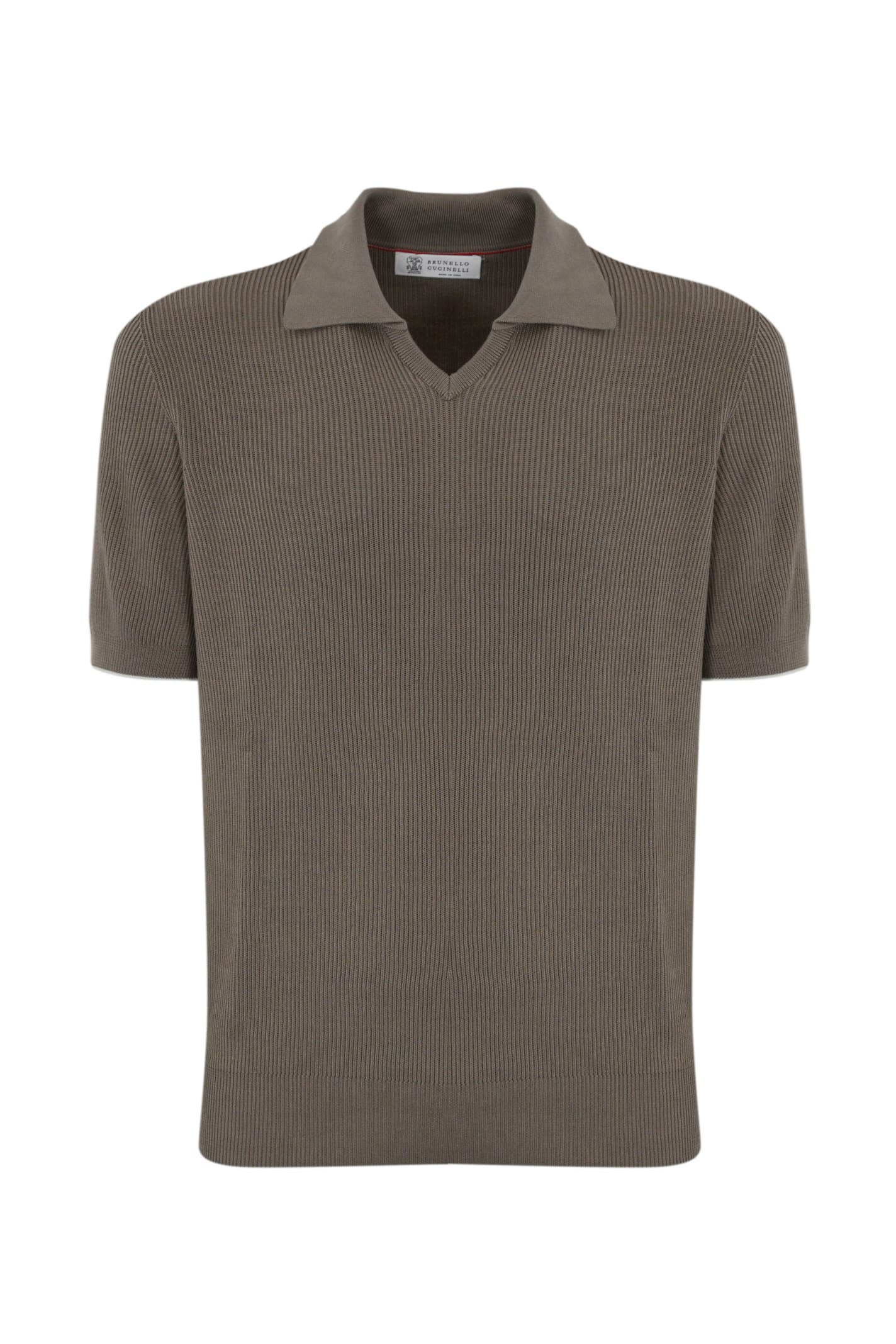 Brunello Cucinelli 罗纹棉质Polo衫