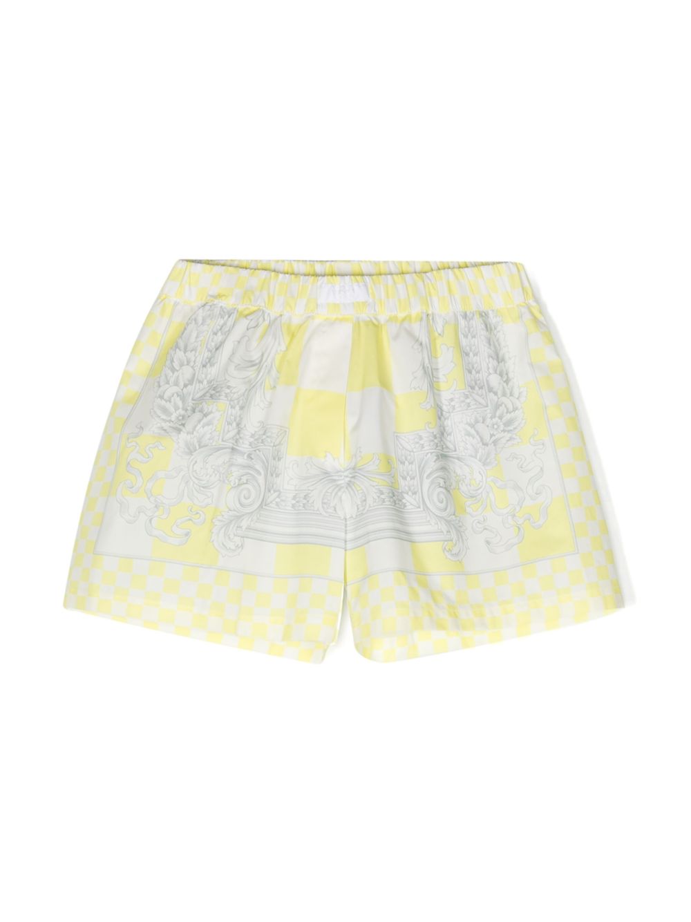 Versace Kids Medusa Contrasto 印花棉短裤 - 黄色