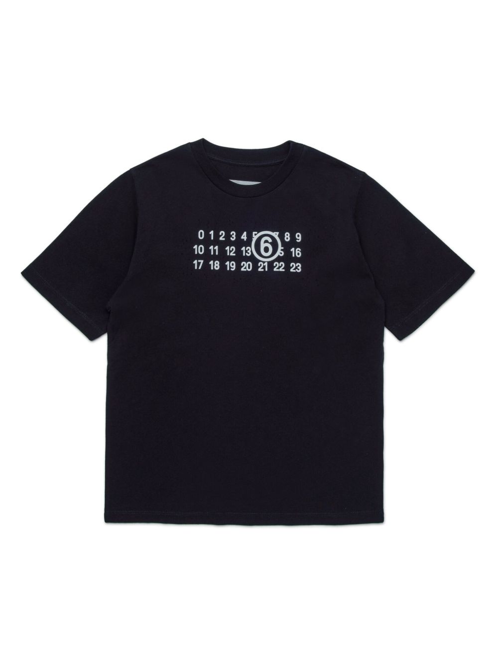 MM6 Maison Margiela Kids 数字图案棉T恤 - 黑色