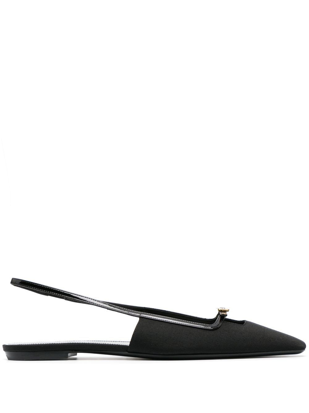 Saint Laurent 扣环细节裹踝穆勒鞋 - 黑色