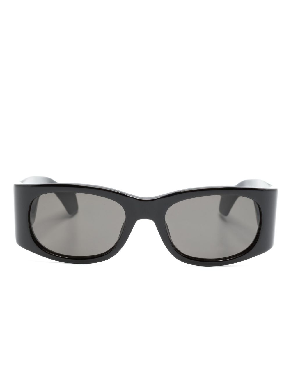 Ambush Eyewear logo印花椭圆框太阳眼镜 - 黑色