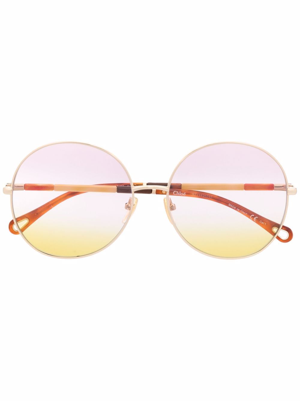 Chloé Eyewear CH0112S 圆框太阳眼镜 - 金色