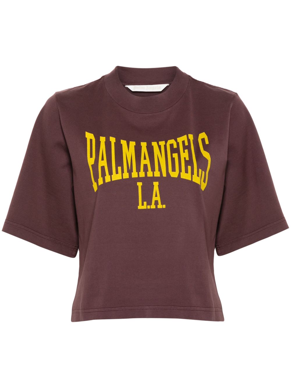 Palm Angels logo印花棉T恤 - 紫色