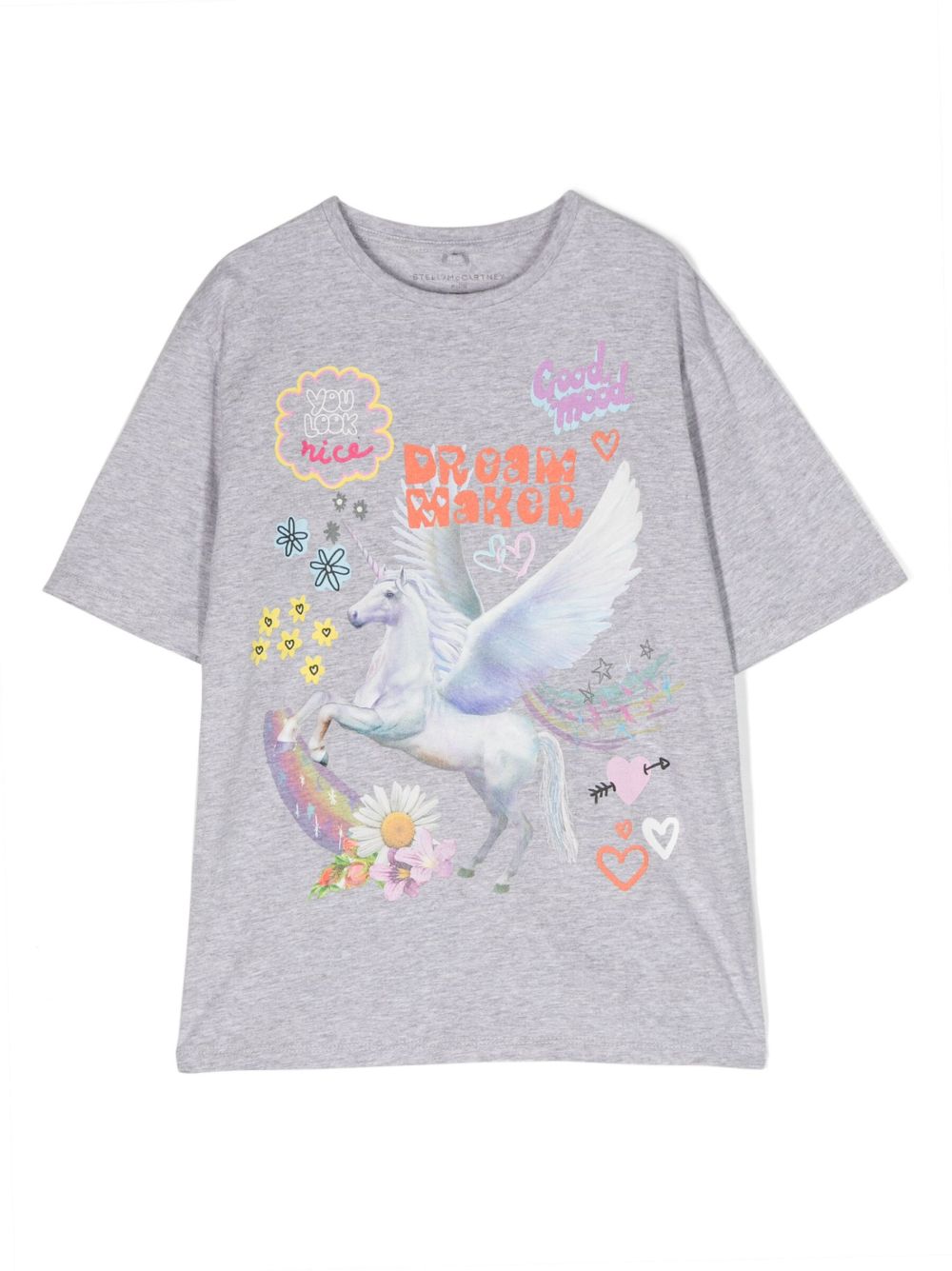 Stella McCartney Kids 图案印花棉T恤 - 灰色