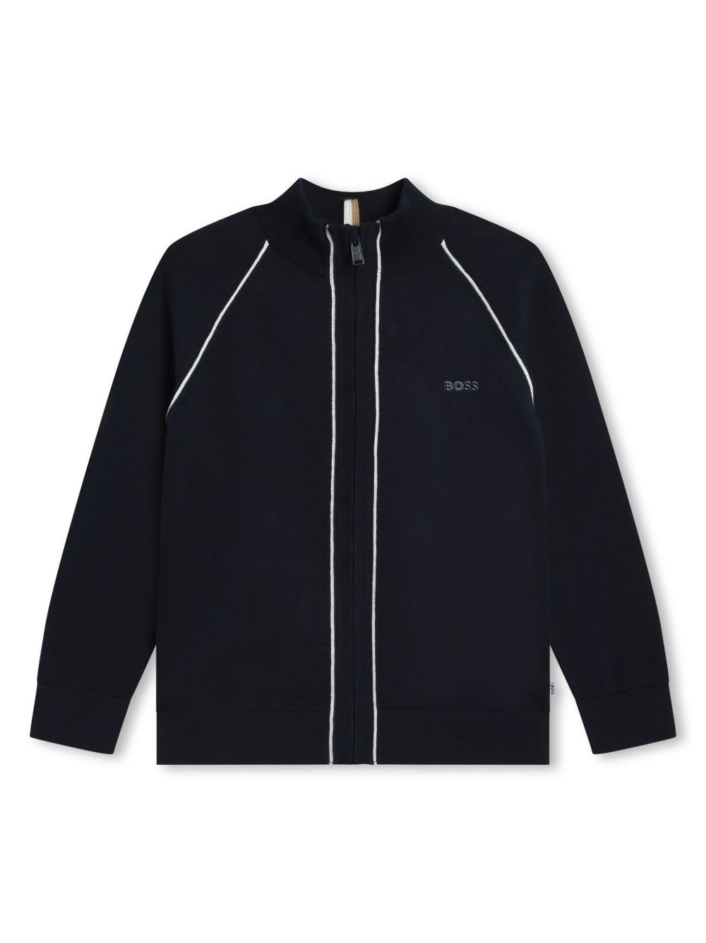 BOSS Kidswear logo压纹棉夹克 - 蓝色
