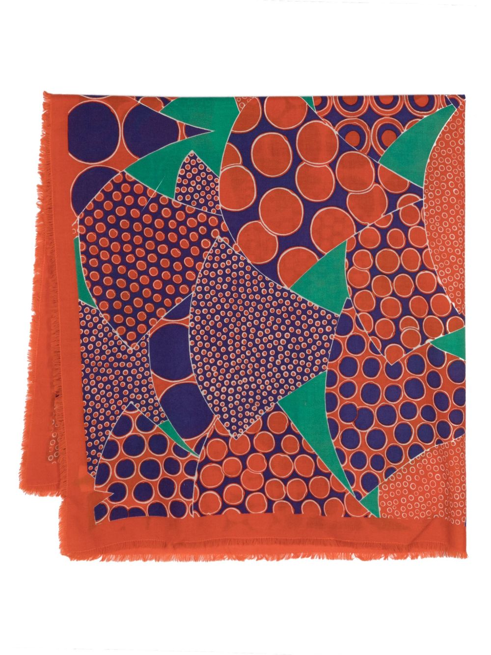 Missoni Pre-Owned 几何印花围巾（1980年代典藏款） - 橘色