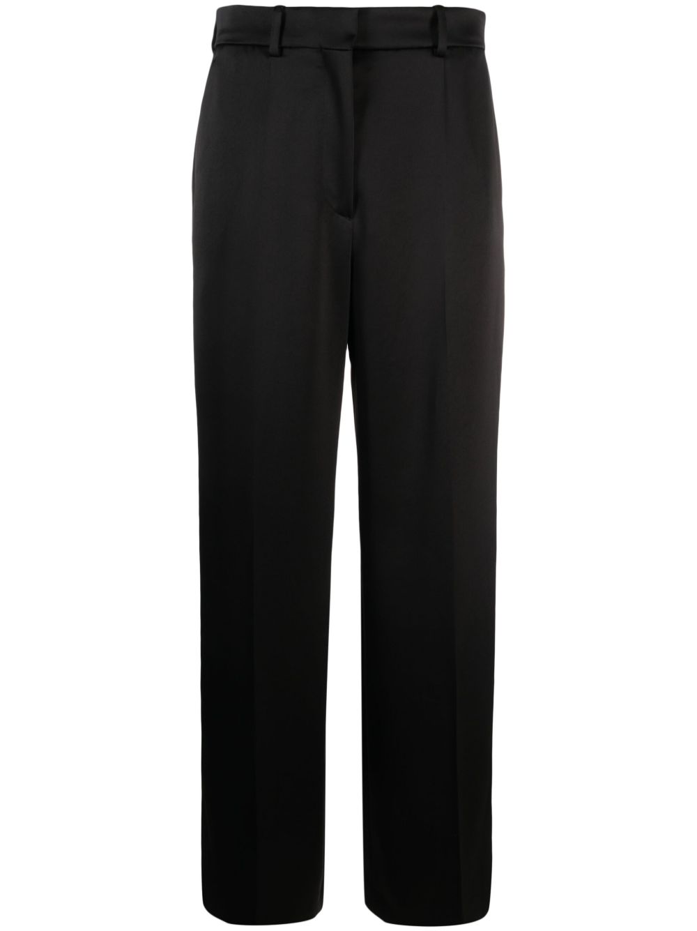 Lanvin 缎面设计直筒长裤 - 黑色