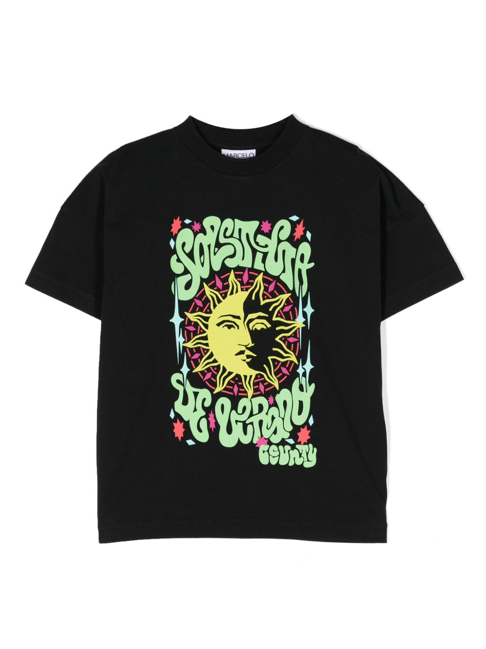 Marcelo Burlon County Of Milan Kids 图案印花棉T恤 - 黑色