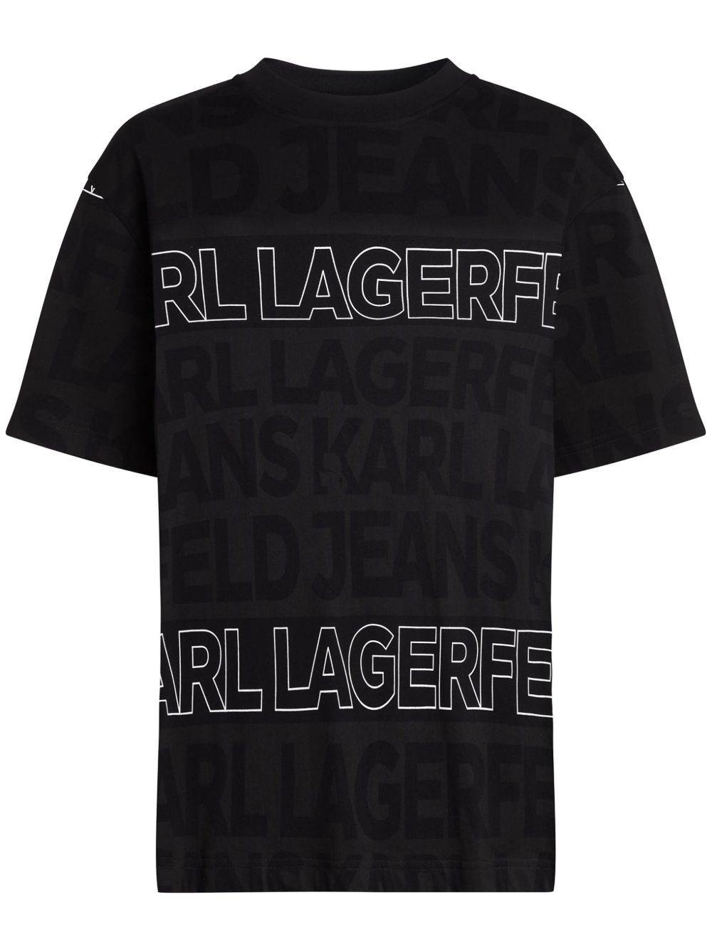 Karl Lagerfeld Jeans 大面积logo T恤 - 黑色