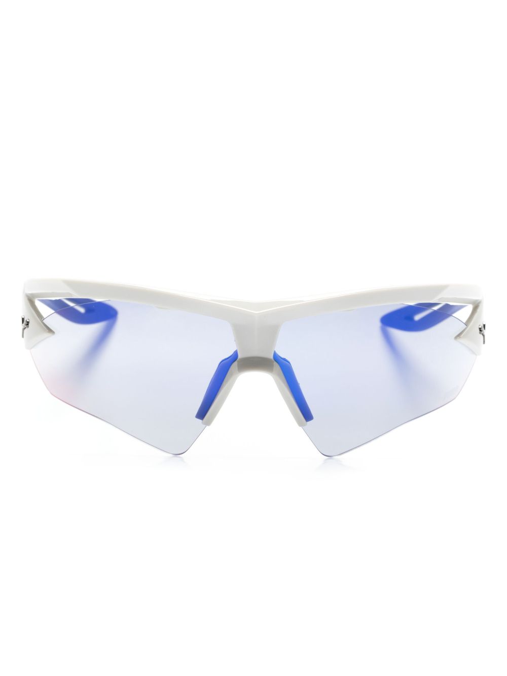 PUMA EYEWEAR logo标牌超大框太阳眼镜 - 灰色
