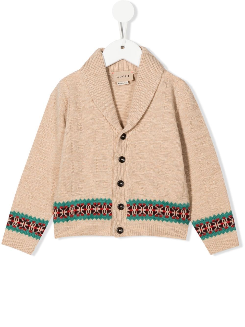 Gucci Kids 古驰 Square G 羊毛开衫 - 中性色